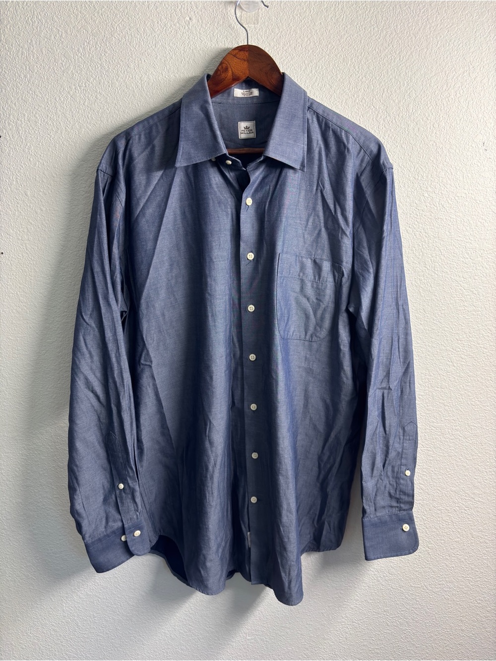 Peter Millar Men's Long-Sleeve Button-Down Shirt — Blue